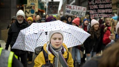 <p>Symbolfigur der Protestwelle ist die 16-jährige Schwedin Greta Thunberg.</p>