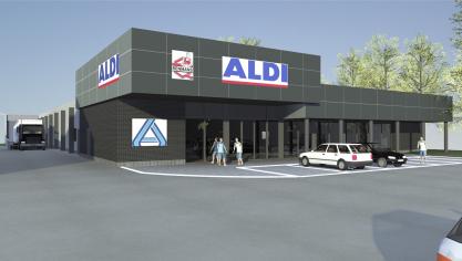 <p>So soll sich die Aldi-Filiale an der Eupener Hochstraße ab Ende April der Kundschaft nach umfangreichen Umbauarbeiten präsentieren. Grafik: Aldi</p>