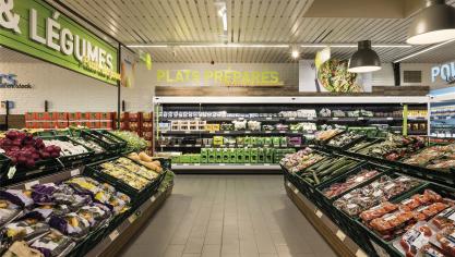 <p>Der Innenraum wird komplett nach dem neuesten Aldi-Innenausstattungskonzept eingerichtet. Der Frischemarkt spielt dabei eine entscheidende Rolle. Illustrationsfoto: Aldi</p>