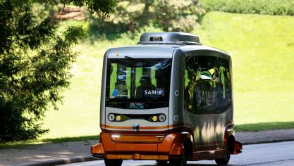 <p>Der selbstfahrende Bus im Woluwe-Park.</p>