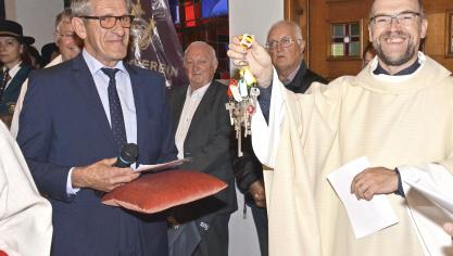<p>Albert Brodel wird als neuer Pastor des Pfarrverbandes Büllingen eingeführt.</p>