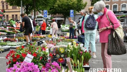 <p>Erster Freitagsmarkt in Eupen seit Ausbruch der Coronakrise</p>
