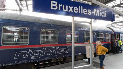 <p>Der Schlafwagenzug der österreichischen ÖBB steuert ab dem Brüsseler Südbahnhof dreimal wöchentlich Wien an.</p>