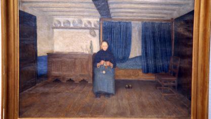 <p>Ausstellung Vervierser Intimisten im Malmundarium: Eine Szene aus Xhoffraix gemalt um 1895 von Georges LeBrun.</p>