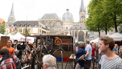 <p>Europamarkt am 6. und 7. September rund um Dom und Rathaus in Aachen</p>