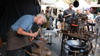 <p>Europamarkt am 6. und 7. September rund um Dom und Rathaus in Aachen</p>