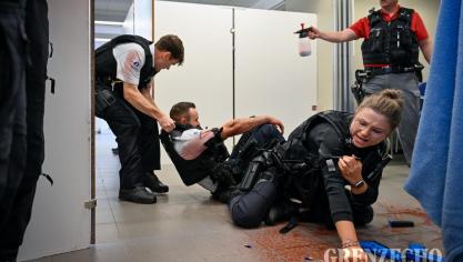 <p>Multidisziplinäre Übung der Eifelpolizei in Worriken</p>
