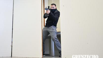 <p>Multidisziplinäre Übung der Eifelpolizei in Worriken</p>
