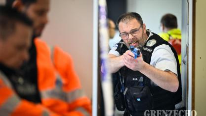 <p>Multidisziplinäre Übung der Eifelpolizei in Worriken</p>
