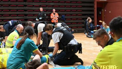 <p>Multidisziplinäre Übung der Eifelpolizei in Worriken</p>
