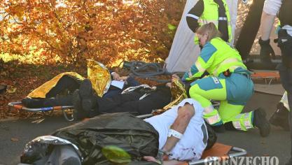 <p>Multidisziplinäre Übung der Eifelpolizei in Worriken</p>
