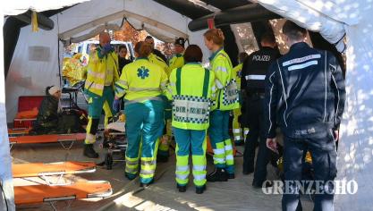 <p>Multidisziplinäre Übung der Eifelpolizei in Worriken</p>
