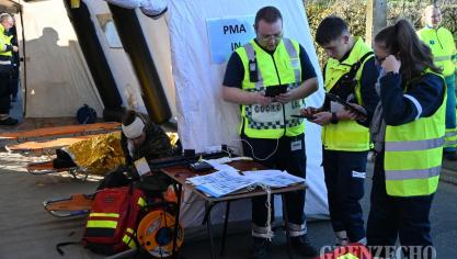 <p>Multidisziplinäre Übung der Eifelpolizei in Worriken</p>
