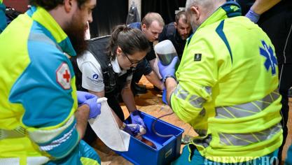 <p>Multidisziplinäre Übung der Eifelpolizei in Worriken</p>
