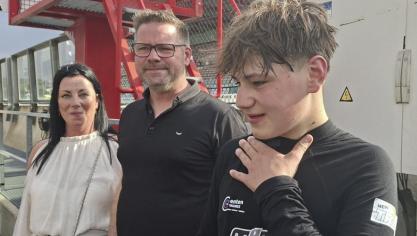 <p>Kämpferherz im Rennkäfer – Ostbelgier Jordan Genten setzte sich beim Franco Fun Festival in Szene</p>
