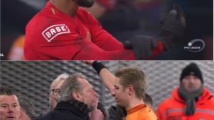 <p>Carcela (oben) entschuldigte sich für seine Geste, Preud’homme (unten) wird nicht gesperrt. Screenshots: Pro League</p>