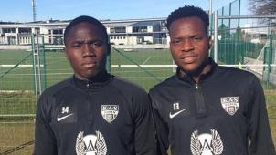 <p>Keita (r.) und N ́dri steigen in den A-Kader der AS Eupen ein.</p>