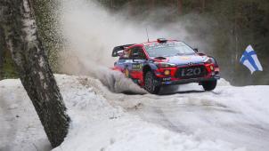 <p>Der St.Vither Thierry Neuville  (Hyundai) beendet die Rallye Schweden auf Position drei.</p>