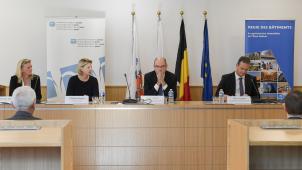 <p>Weilte am Montag in Eupen: Minister Koen Geens (Bildmitte).</p>