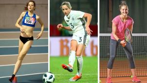 <p>Sind in der Kategorie Sportlerinnen mit nationaler-internationaler Ausstrahlung nominiert: Eléa Henrard, Kathrin Hendrich und Marie Benoit (v.l.)</p>