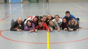 <p>Die Damen des BBC Eupen ließen ihre (erste) Meisterfeier nach einer Trainingseinheit steigen.</p>