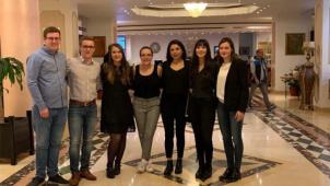 <p>Nathan Hackens, Jonas Boveroux, Lisa Heck, Kerstin Heinen, Öznur Bilgi, Sophie Rickal unnd Deborah Schmitz reisten nach Bukarest. Auf dem Foto fehlt Caroline Ahn.</p>