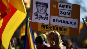 <p>Die Proteste am Samstag in Madrid.</p>