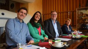 <p>Das Ecolo-Spitzenquartett für die Gemeinschaftswahlen (von links): Andreas Jerusalem, Inga Voss, Freddy Mockel und Dominique Wey.</p>