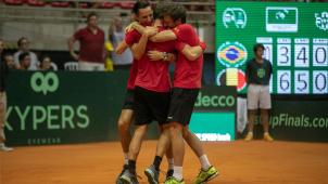 <p>Die Freude im belgischen Team war groß nach dem Sieg von Kimmer Coppejans.</p>