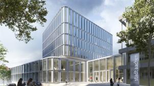 <p>Ein zentrales Ziel der Stadt Aachen lautet: Die Verwaltung soll weiter zentralisiert werden und ihren Mitarbeitern zukunftsweisende und attraktive Arbeitsplätze bieten. Den ersten Platz beim Architektenwettbewerb hat das Büro Gerkan, Marg und Partner aus Aachen errungen.Visualisierung: bloomimages / Gerkan, Marg und Partner</p>