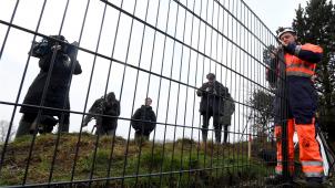 <p>Dänemark, Padborg: Arbeiter montieren ein Zaunelement auf der Baustelle des Wildschweinzaunes. Dänemark startet hier den Bau des rund 70 Kilometer langen und rund 1,50 Meter hohen Wildschweinezauns entlang der dänisch-deutschen Grenze zur Abwehr der Afrikanischen Schweinepest (ASP). Nach Dänemark baut nun auch Luxemburg einen Grenzzaun zum Schutz vor der ASP.</p>