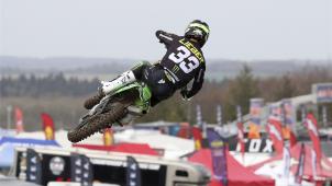 <p>Werksfahrer Julien Lieber (Kawasaki) aus Malmedy am Sonntag beim zweiten Lauf der Motocross-WM-Saison 2019 in Matterley Basin (GB).</p>