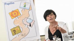 <p>Nadja Brandt vom Zentrum Kaleido Ostbelgien gehört zu den Personen, die als „Papilio“-Trainerinnen den Lehrkräften zur Seite stehen.</p>