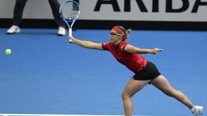 <p>Kirsten Flipkens musste in Istanbul die Segel streichen</p>