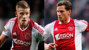 <p>Toby Alderweireld (l.) machte 186 Spiele für Ajax. „Es wird ein spezieller Abend“, so der Nationalspieler.</p>
