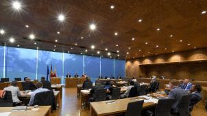 <p>Blick ins Plenum des DG-Parlaments, das am Montagabend grünes Licht für die Kompetenzübertragungen gab.</p>