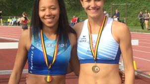 <p>Marie Fickers (rechts) und die Zweitplatzierte Jalika Badji</p>