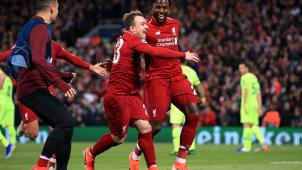 <p>Origi (r.) erzielte seine beiden allerersten Tore in der Champions League.</p>