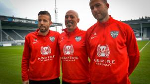 <p>Luis Garcia, Angel Cortes - parallel auch für die U16 und U18 verantwortlich - und Co-Trainer Sébastien Aritz.</p>