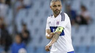 <p>Mario Mutsch bei seinem 100. Länderspiel für Luxemburg.</p>