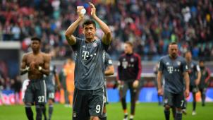 <p>Münchens Robert Lewandowski (vorn) und seine Mitspieler haben am letzten Spieltag alles in der eigenen Hand.</p>