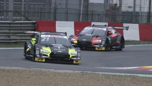 <p>Die beiden WRT-Audi beim DTM-Training am Freitag auf der Strecke in Zolder.</p>