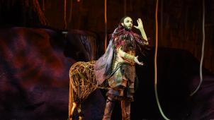 <p>Leonardo Cortellazzi als Zentaur Tito auf der Lütticher Bühne.</p>