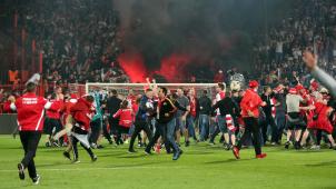 <p>Nach dem Abpfiff gab es an der Alten Försterei kein Halten mehr.</p>