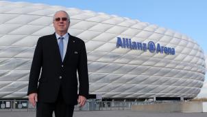 <p>Jean-François Crucke hat alle europäischen Spitzenstadien besucht, hier in München.</p>