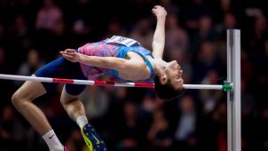 <p>Hochspringer Danil Lyssenko aus Russland in Aktion bei der Hallen-Weltmeisterschaft in Birmingham Anfang März 2018</p>