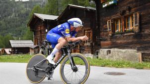 <p>Yves Lampaert schlug beim Zeitfahren in Goms unter anderem Weltmeister Rohan Dennis.</p>