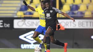<p>Rocky Bushiri (rechts) im Trikot der AS Eupen</p>