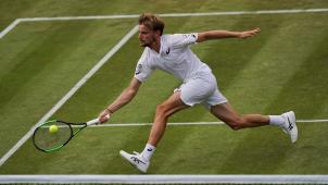 <p>David Goffin erlief am Freitag erstaunlich viele Bälle.</p>