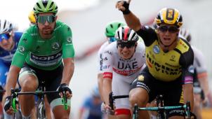 <p>Dylan Groenewegen hatte in Chalon-sur Saône die Nase vorne.</p>